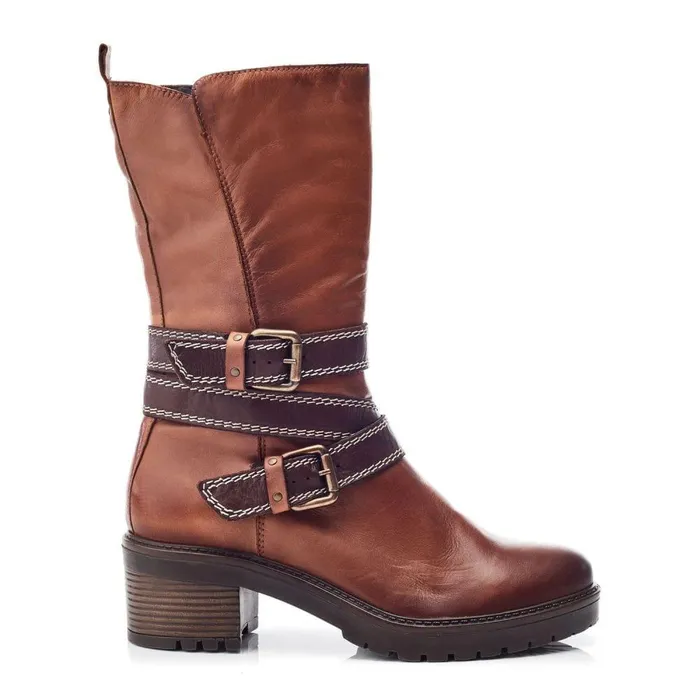 Women Moda In Pelle MidCalf Boots Bayeux Tan Leather