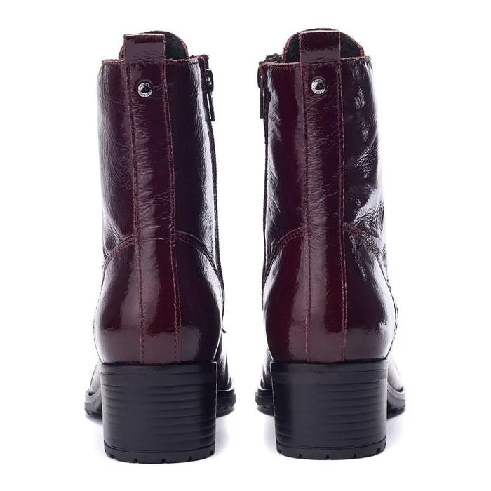 Women Moda In Pelle MidCalf Boots Bezzie Burgundy Patent Leather