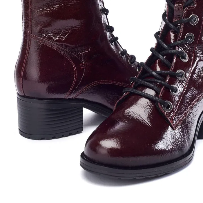 Women Moda In Pelle MidCalf Boots Bezzie Burgundy Patent Leather