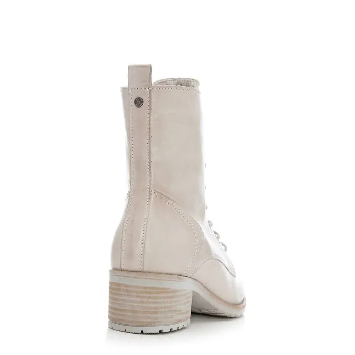 Women Moda In Pelle MidCalf Boots Bezzie Cream Leather
