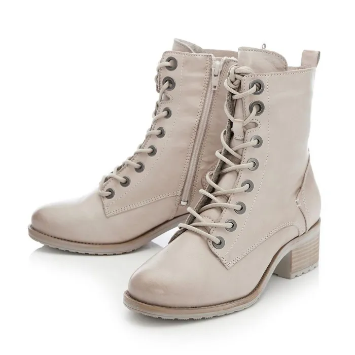Women Moda In Pelle MidCalf Boots Bezzie Cream Leather