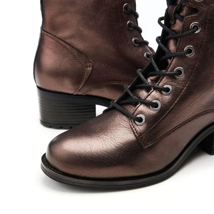 Women Moda In Pelle MidCalf Boots Bezzie Pewter Leather