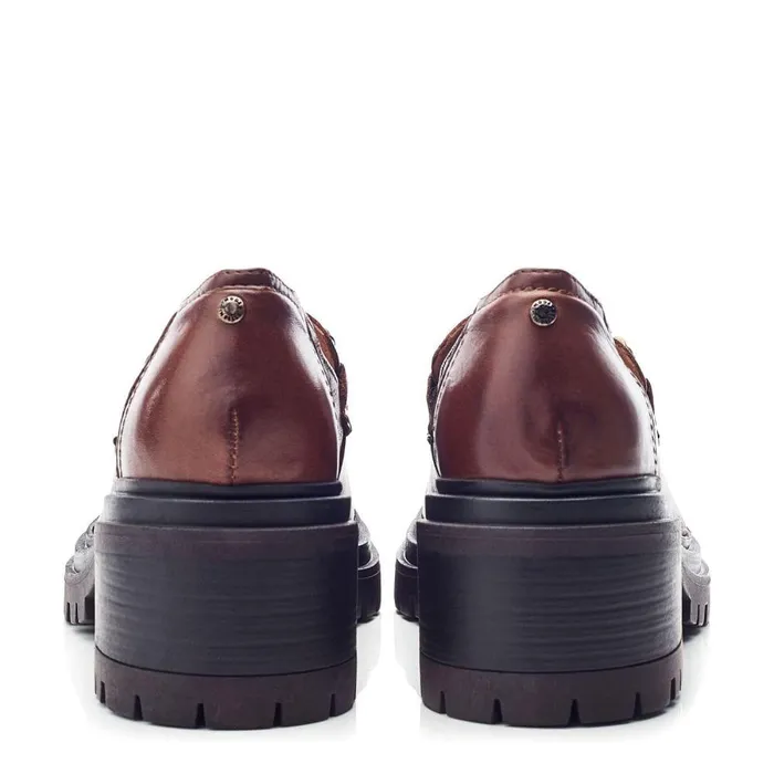 Women Moda In Pelle Mid Heel Shoes Eleanore Tan Leather