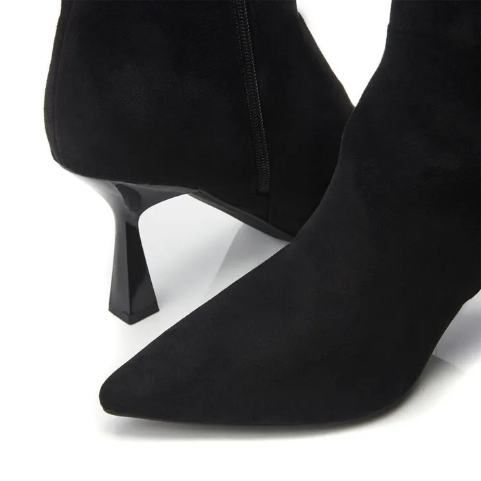 Women Moda In Pelle Over The Knee Boots Ursa Black Alcantara
