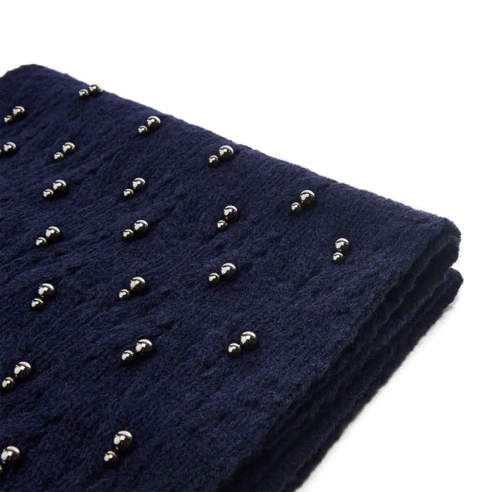Women Moda In Pelle Scarves Promysescarf Navy Textile Women Moda In Pelle Scarves Promysescarf Navy Textile