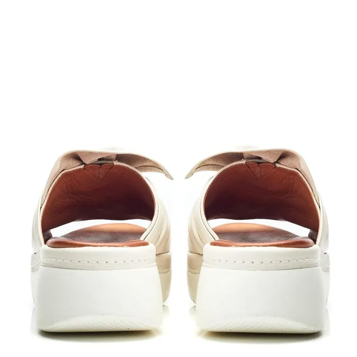 Women Moda In Pelle Slider Sandals Ollin Off White Leather