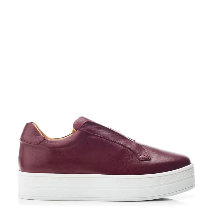 Women Moda In Pelle SlipOn Trainers Bsoleful BBath Burgundy Leather
