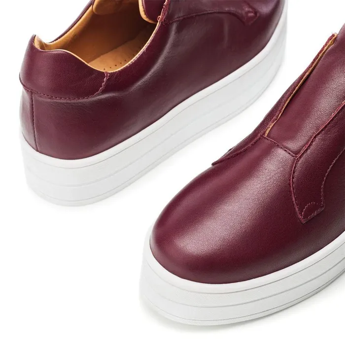 Women Moda In Pelle SlipOn Trainers Bsoleful BBath Burgundy Leather