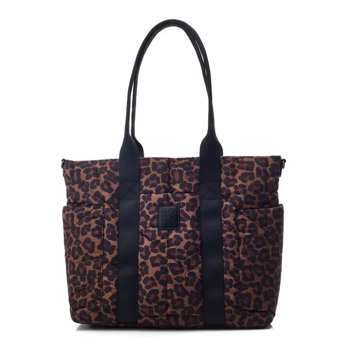 Women Moda In Pelle Tote Bags Alexia Bag Dark Leopard Nylon