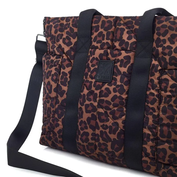 Women Moda In Pelle Tote Bags Alexia Bag Dark Leopard Nylon