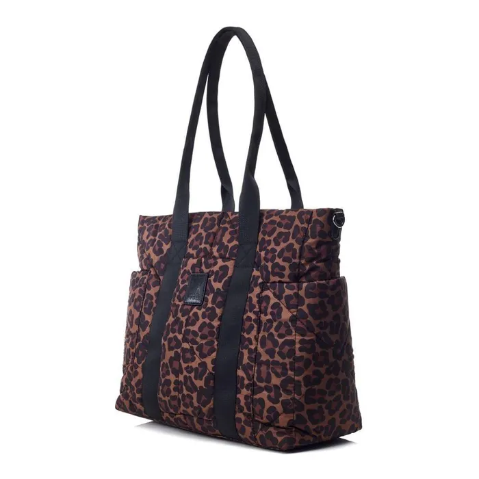 Women Moda In Pelle Tote Bags Alexia Bag Dark Leopard Nylon