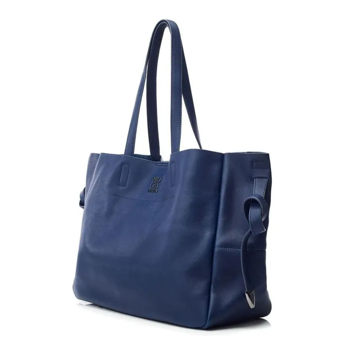 Women Moda In Pelle Tote Bags Indiana Bag Navy Leather