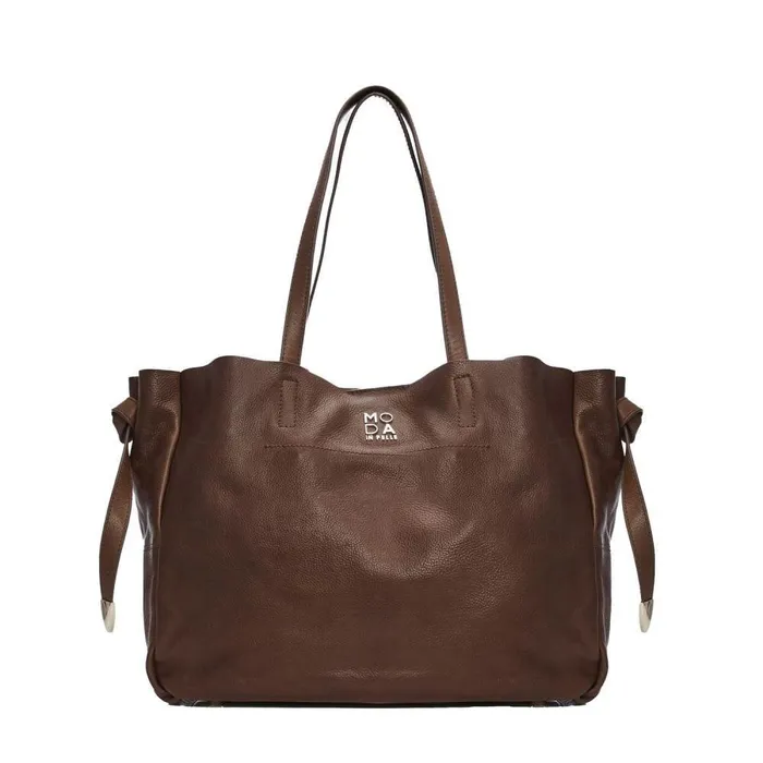 Women Moda In Pelle Tote Bags Indie Bag Dark Tan Leather