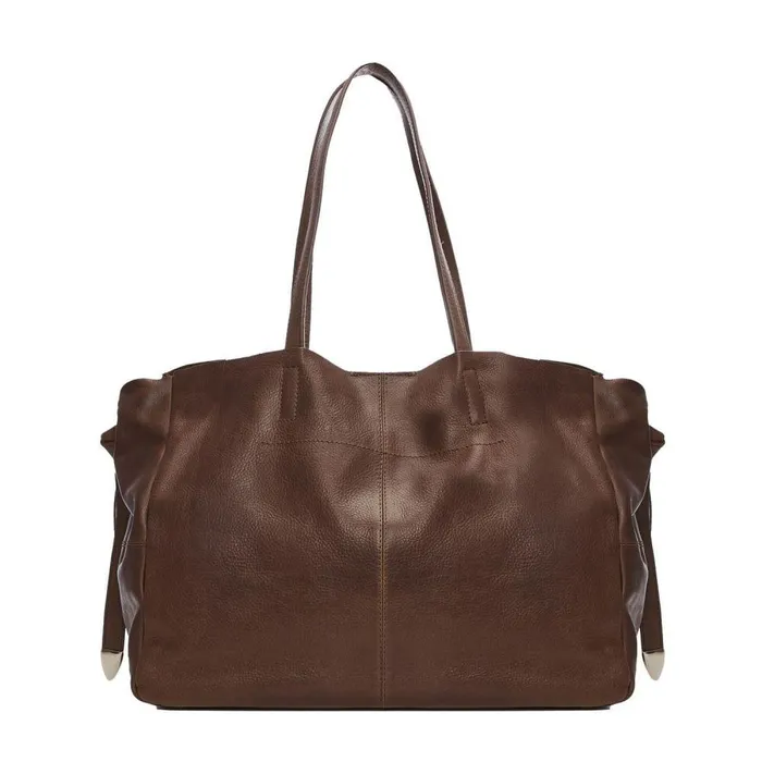 Women Moda In Pelle Tote Bags Indie Bag Dark Tan Leather