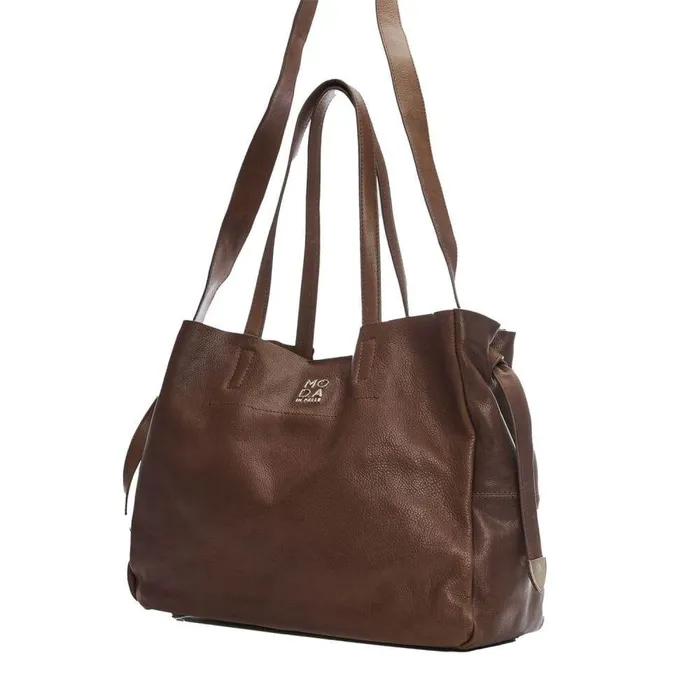 Women Moda In Pelle Tote Bags Indie Bag Dark Tan Leather