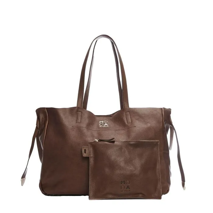 Women Moda In Pelle Tote Bags Indie Bag Dark Tan Leather