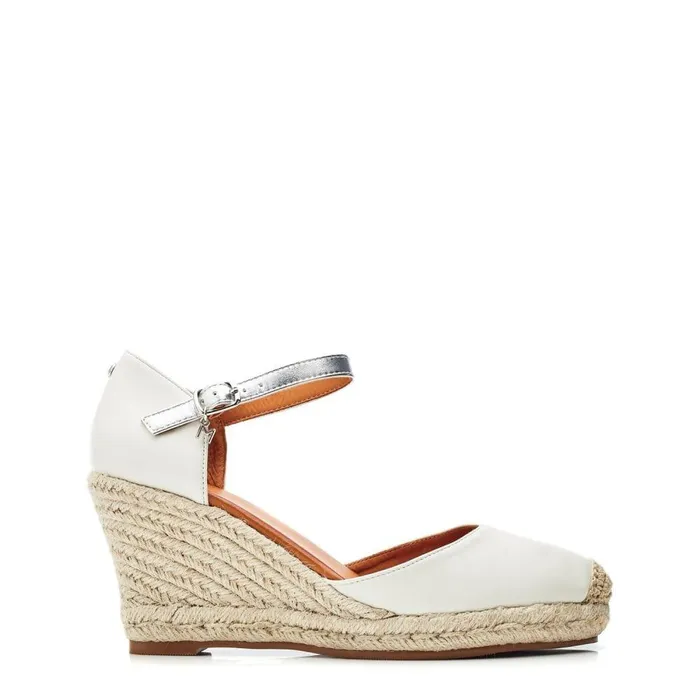 Women Moda In Pelle Wedge Sandals Gael White Synthetic