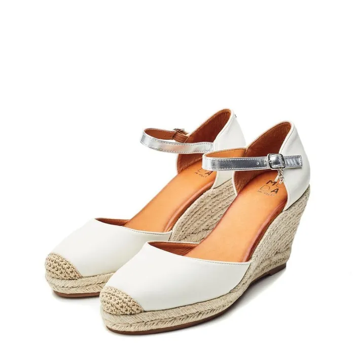 Women Moda In Pelle Wedge Sandals Gael White Synthetic