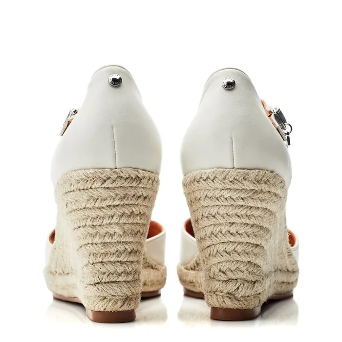 Women Moda In Pelle Wedge Sandals Gael White Synthetic