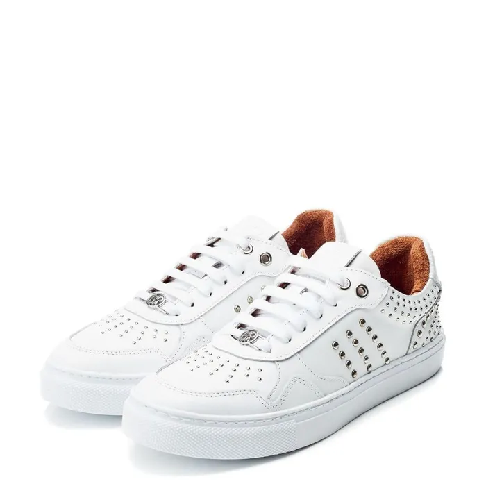 Women Moda In Pelle White Trainers Betee White Leather