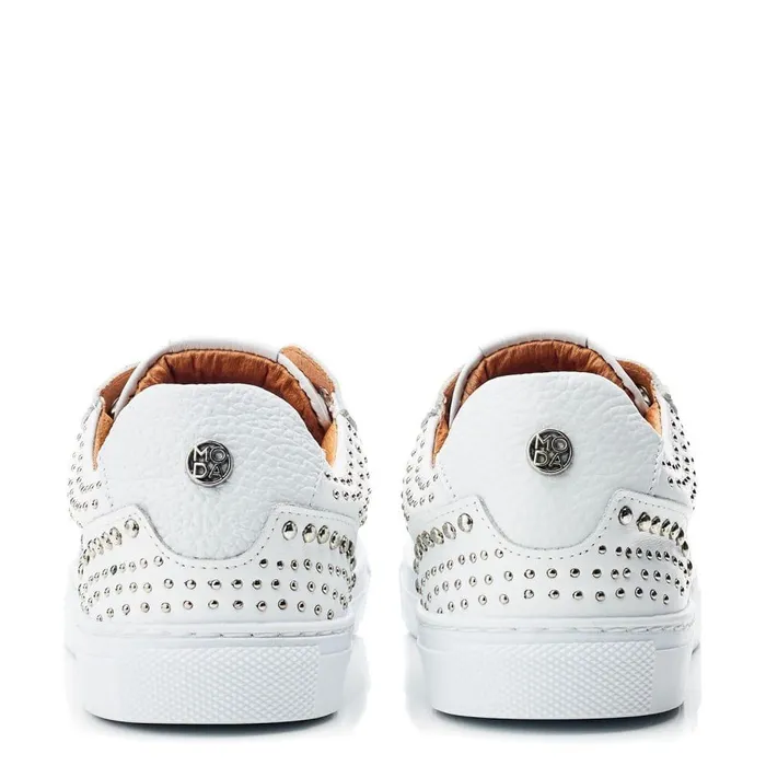 Women Moda In Pelle White Trainers Betee White Leather
