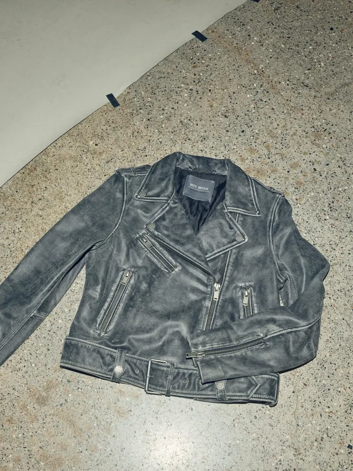 Women MOS MOSH MMCelia Biker Leather Jacket Phantom Leather