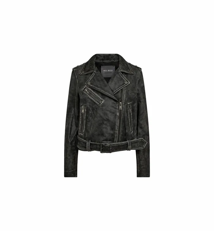 Women MOS MOSH MMCelia Biker Leather Jacket Phantom Leather