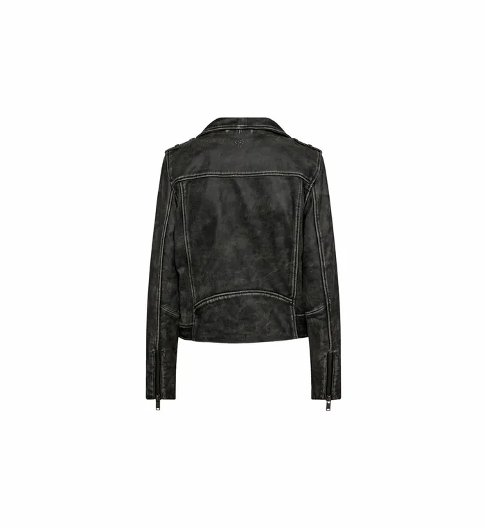 Women MOS MOSH MMCelia Biker Leather Jacket Phantom Leather
