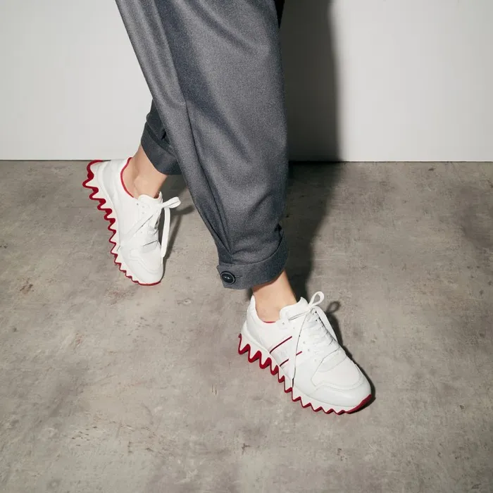 Women Nastroshark Sneakers 8211 Calf Leather And Cotton 8211 White Christian Louboutin Sneakers Women Nastroshark Sneakers 8211 Calf Leather And Cotton 8211 White Christian Louboutin Sneakers