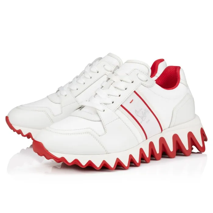 Women Nastroshark Sneakers 8211 Calf Leather And Cotton 8211 White Christian Louboutin Sneakers