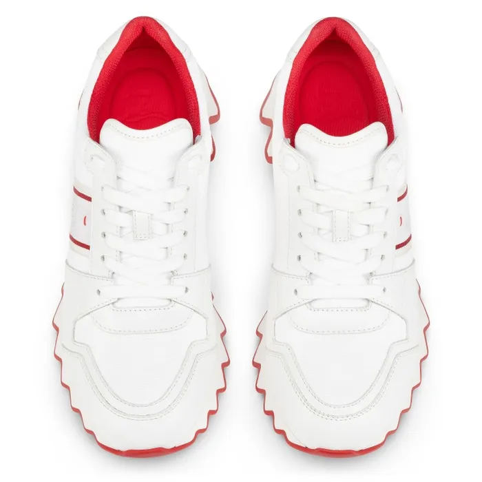 Women Nastroshark Sneakers 8211 Calf Leather And Cotton 8211 White Christian Louboutin Sneakers
