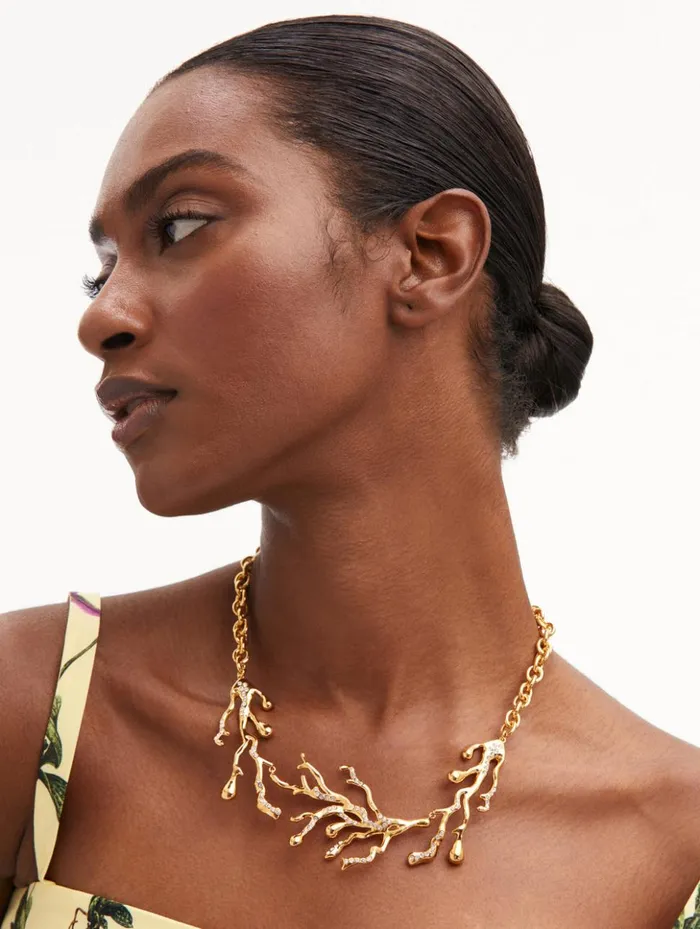 Women Necklaces Oscar De La Renta Coral and Gold Drops Necklace Gold Women Necklaces Oscar De La Renta Coral and Gold Drops Necklace Gold