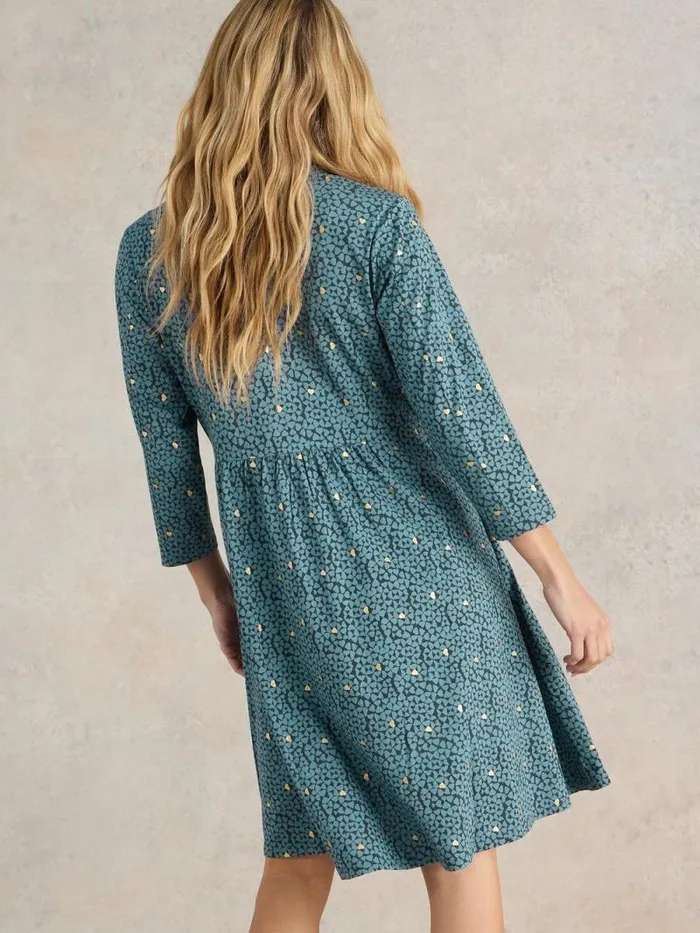 Women Nia Jersey Dress Teal Print White Stuff Dresses