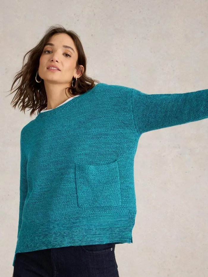 Women NORTHBANK JUMPER Teal Multi White Stuff Knitwear Women NORTHBANK JUMPER Teal Multi White Stuff Knitwear