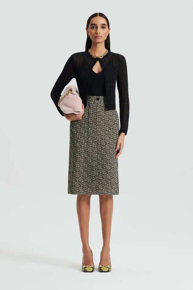 Women OCELOT PENCIL SKIRT DARKELM Skirts Scanlan Theodore