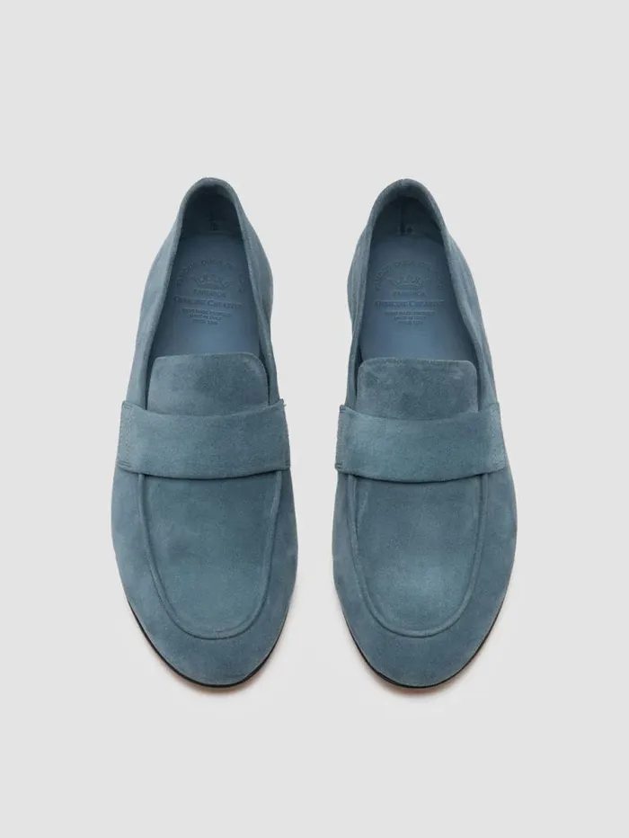 Women Officine Creative Footwear BLAIR 001 Blue Suede Loafers