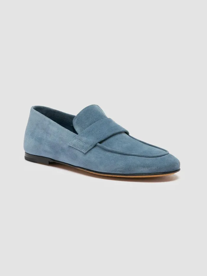 Women Officine Creative Footwear BLAIR 001 Blue Suede Loafers