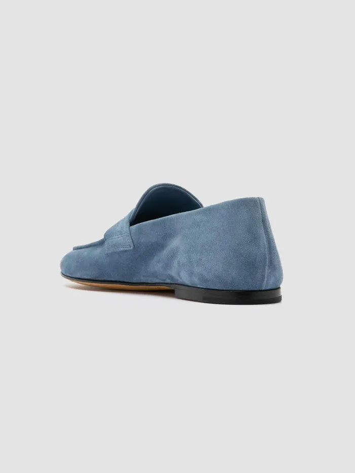 Women Officine Creative Footwear BLAIR 001 Blue Suede Loafers