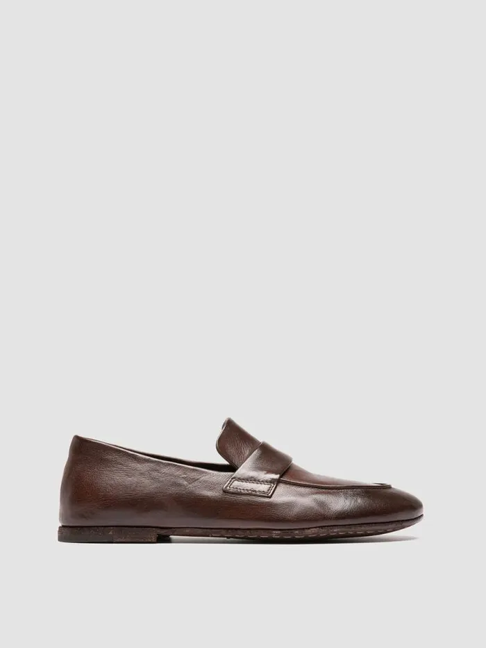 Women Officine Creative Footwear BLAIR DD 001 Brown Leather Penny Loafers