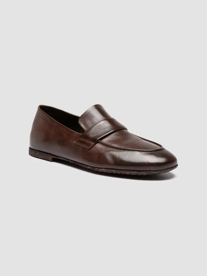 Women Officine Creative Footwear BLAIR DD 001 Brown Leather Penny Loafers Women Officine Creative Footwear BLAIR DD 001 Brown Leather Penny Loafers