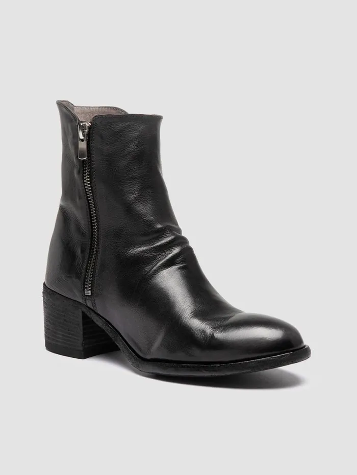Women Officine Creative Footwear DENNER 103 Gray Leather Zip Boots Women Officine Creative Footwear DENNER 103 Gray Leather Zip Boots