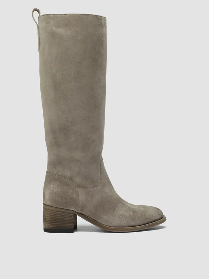 Women Officine Creative Footwear DENNER 116 Gray Suede Zip Boots