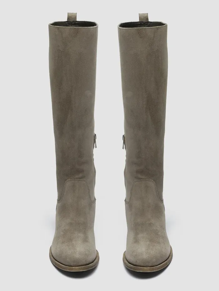 Women Officine Creative Footwear DENNER 116 Gray Suede Zip Boots