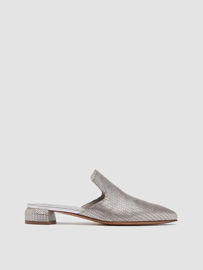 Women Officine Creative Footwear SAGE 106 Silver Leather Mule Sandals