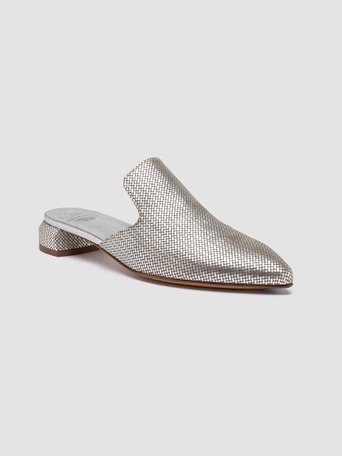 Women Officine Creative Footwear SAGE 106 Silver Leather Mule Sandals Women Officine Creative Footwear SAGE 106 Silver Leather Mule Sandals