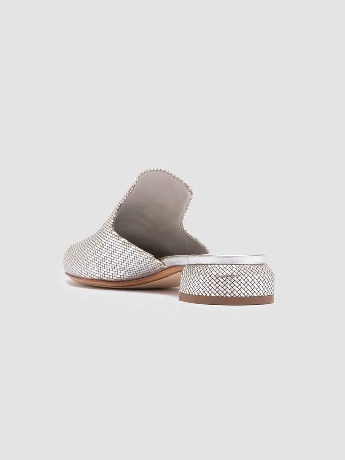 Women Officine Creative Footwear SAGE 106 Silver Leather Mule Sandals Women Officine Creative Footwear SAGE 106 Silver Leather Mule Sandals