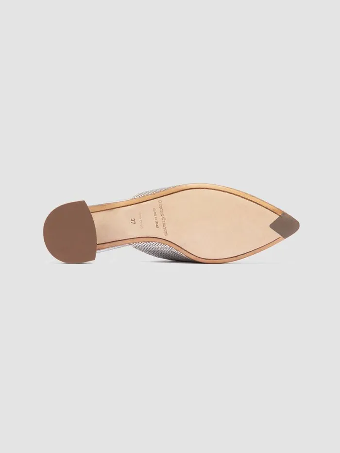 Women Officine Creative Footwear SAGE 106 Silver Leather Mule Sandals Women Officine Creative Footwear SAGE 106 Silver Leather Mule Sandals