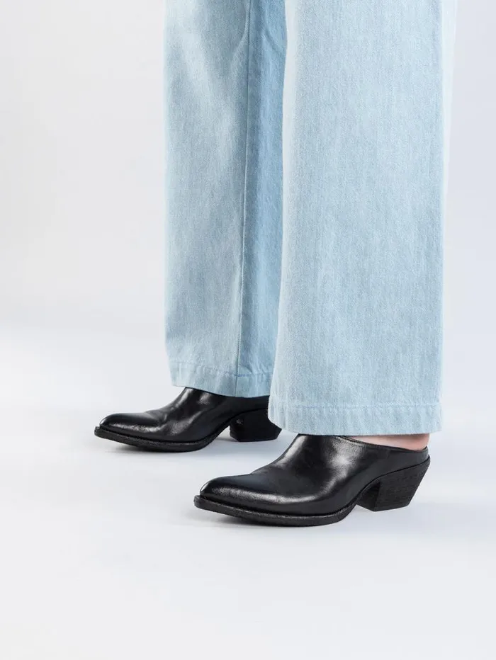 Women Officine Creative Footwear WANDA DD 101 Black Leather Mule Sandals Women Officine Creative Footwear WANDA DD 101 Black Leather Mule Sandals