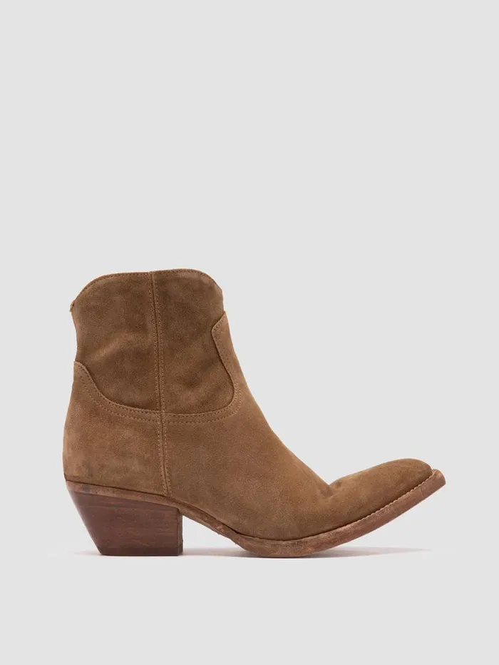 Women Officine Creative Footwear WANDA DD 103 Light Brown Suede Zip Boots