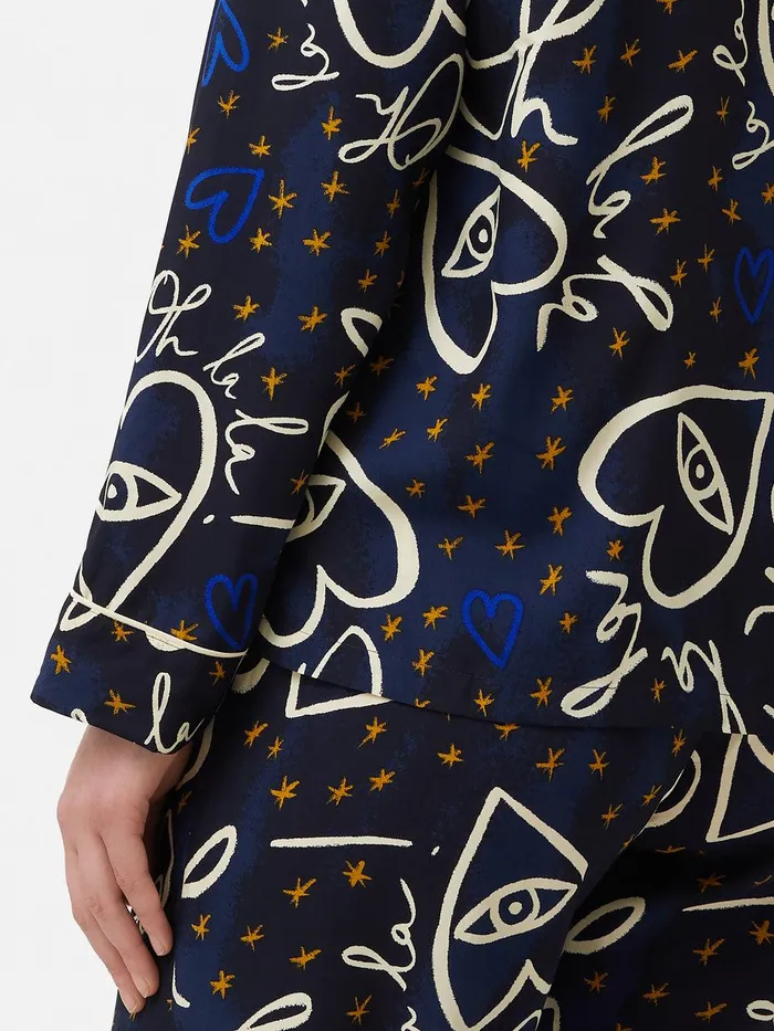 Women Oh La La Modal Pyjama Navy Jigsaw Pyjamas and Loungewear